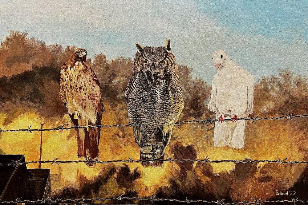 Three Birds Barbed Wire by Tom Blood
