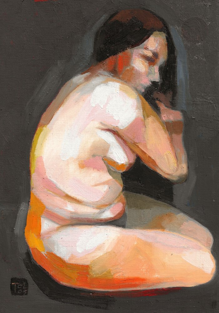 Contemplative Nude Woman by Tore Bahnson