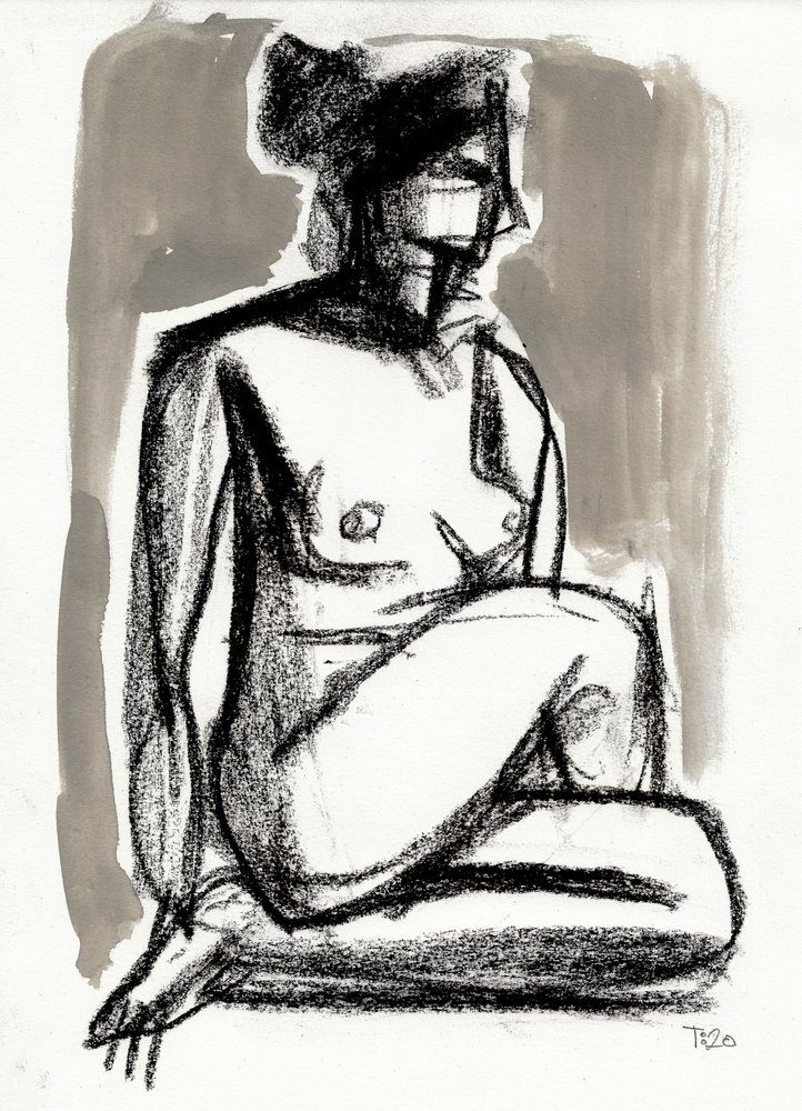 Quiet Seated Nude by Tore Bahnson