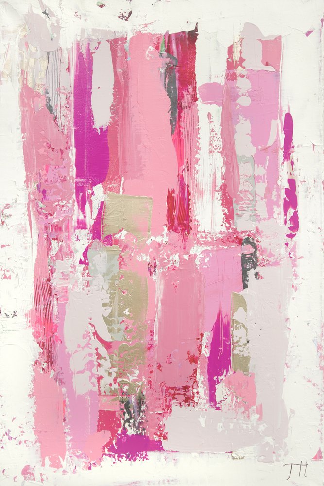 Pink Gold Abstract Strokes by Tove Höglund