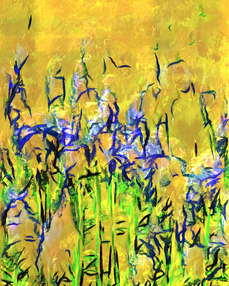 Abstract Yellow Meadow by Uma Gokhale