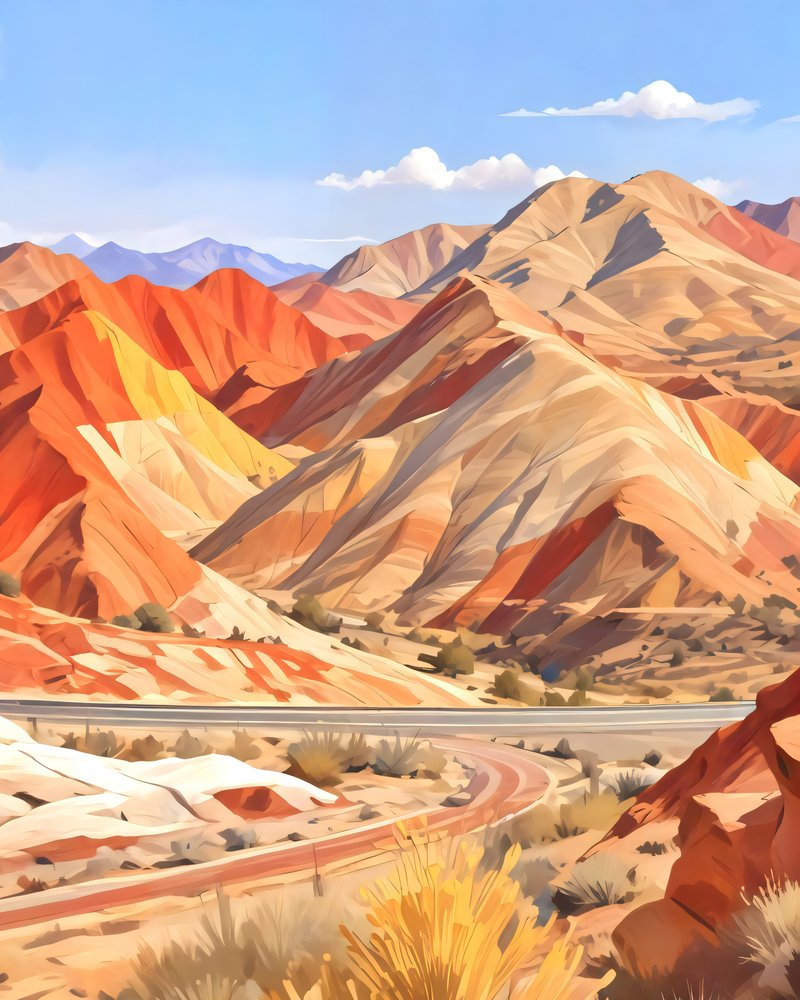 Colorful Desert Mountains by Uma Gokhale