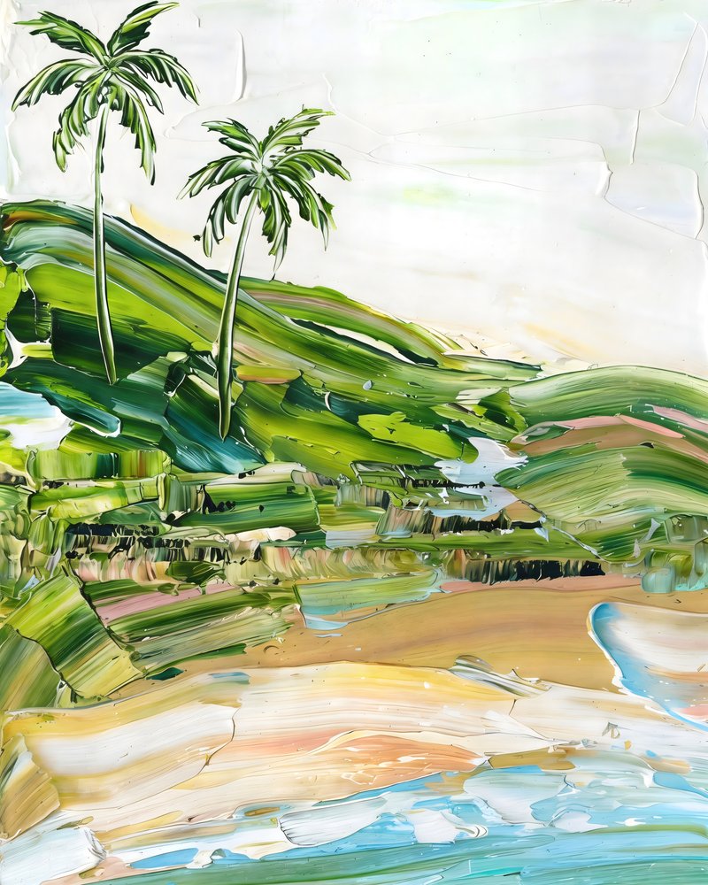 Tropical Beach Palms by Uma Gokhale
