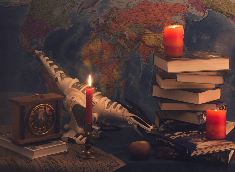 Cozy Candlelit Study by UstinaGreen
