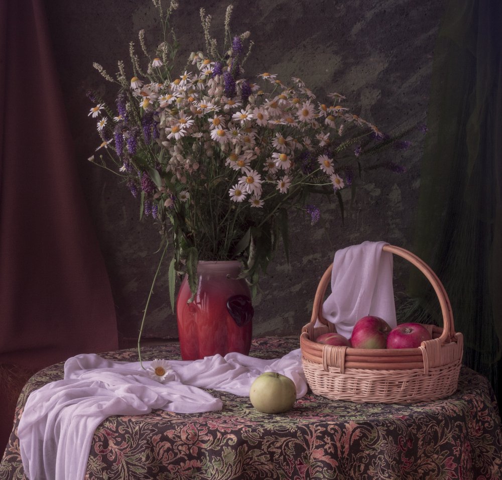 Rustic Flowers and Apples by UstinaGreen