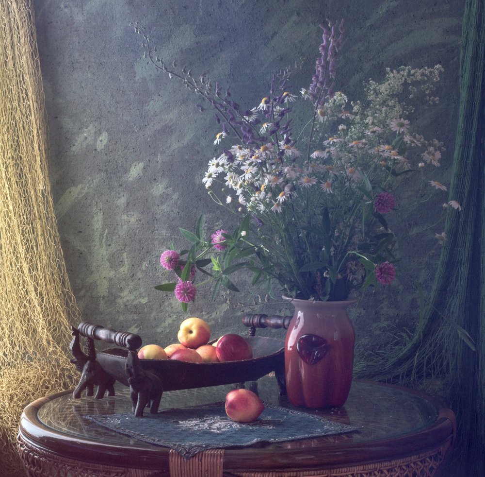 Rustic Flowers and Fruit by UstinaGreen