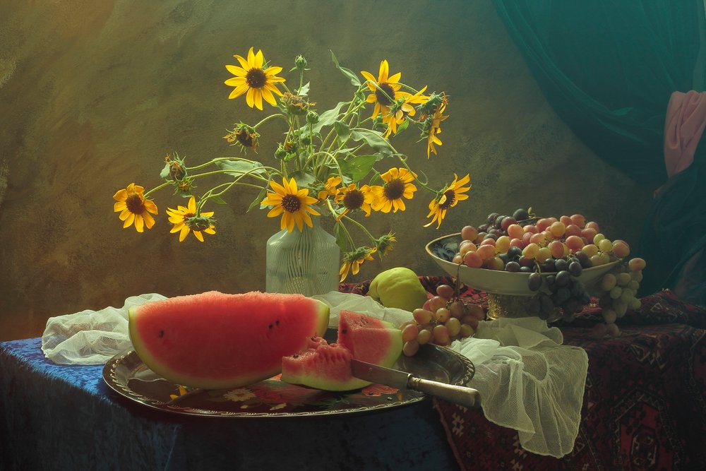 Summer Sunflower Still Life by UstinaGreen