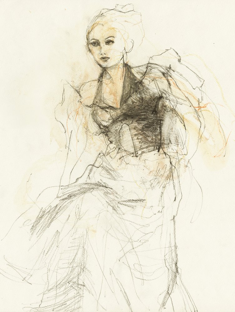 Elegant Fashion Sketch by Ute Rathmann