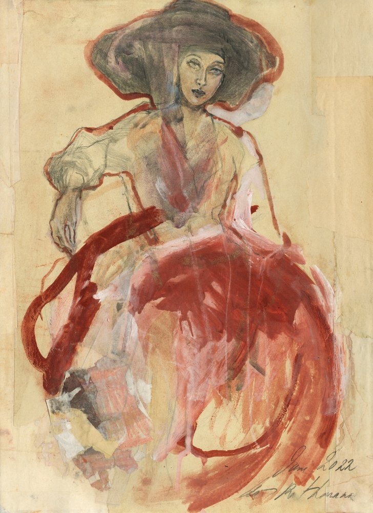 Elegant Lady in Red by Ute Rathmann