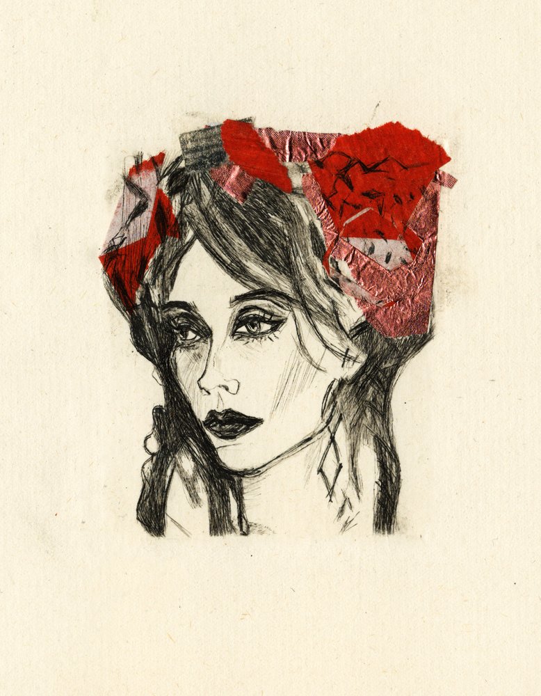 Expressive Red Portrait by Ute Rathmann