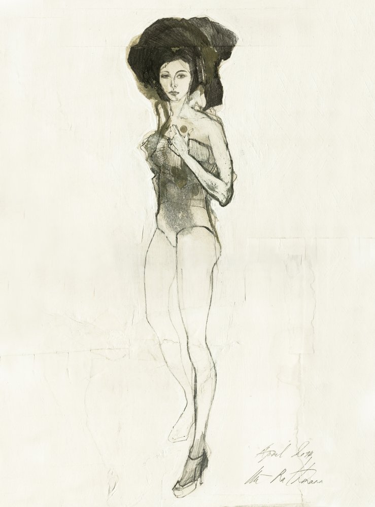 Fashion Figure Drawing by Ute Rathmann