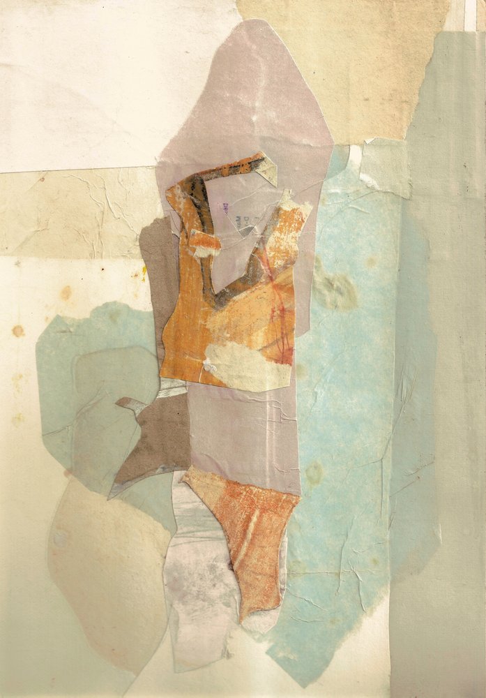 Muted Abstract Collage by Ute Rathmann
