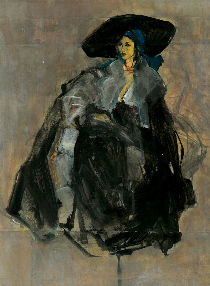 Mysterious Woman In Hat by Ute Rathmann