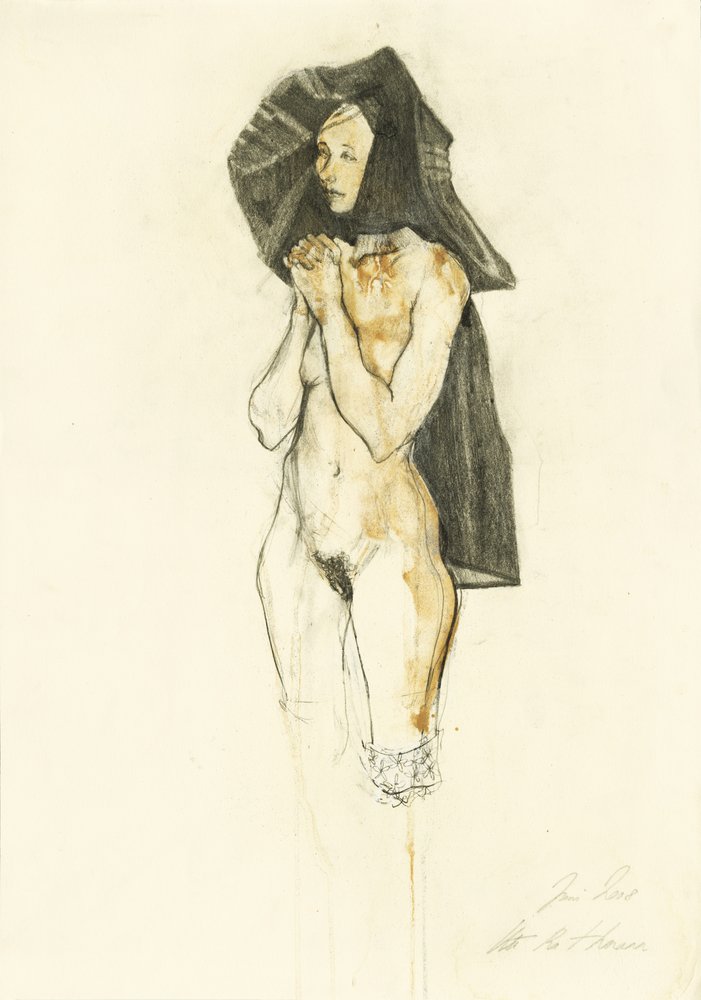 Nude Nun In Prayer by Ute Rathmann
