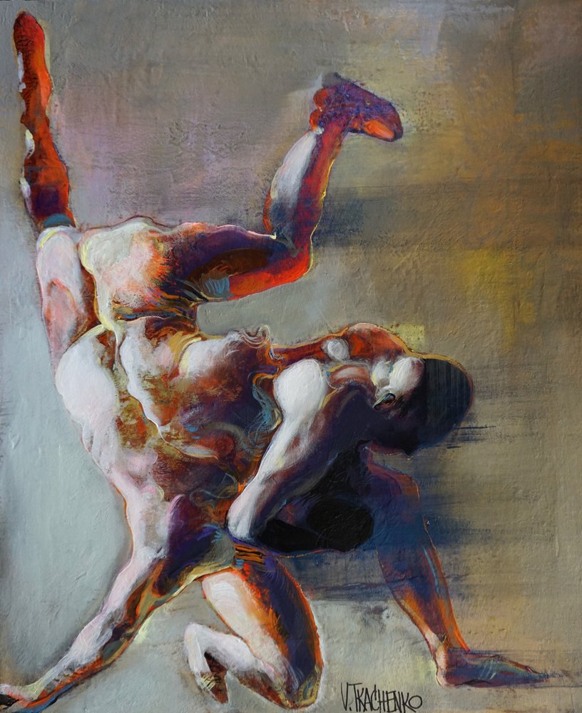 Abstract Wrestling Figures by Victor Tkachenko