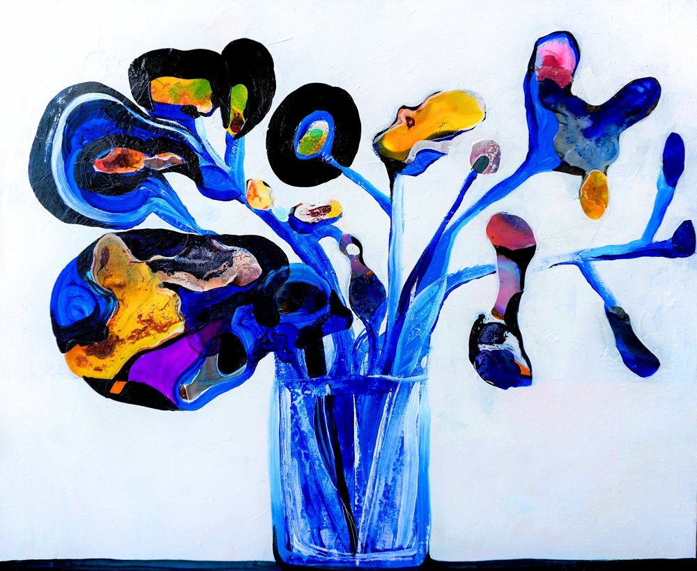 Colorful Abstract Floral by Victor Tkachenko