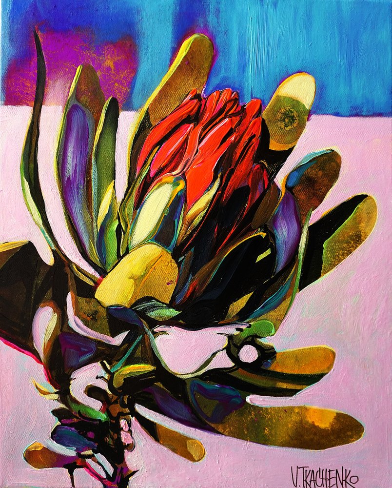 Colorful Protea Abstract by Victor Tkachenko