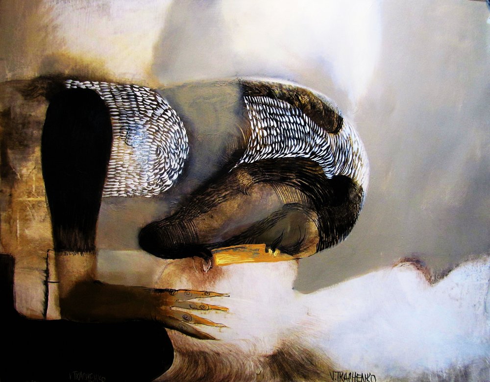 Contemplative Abstract Figure by Victor Tkachenko
