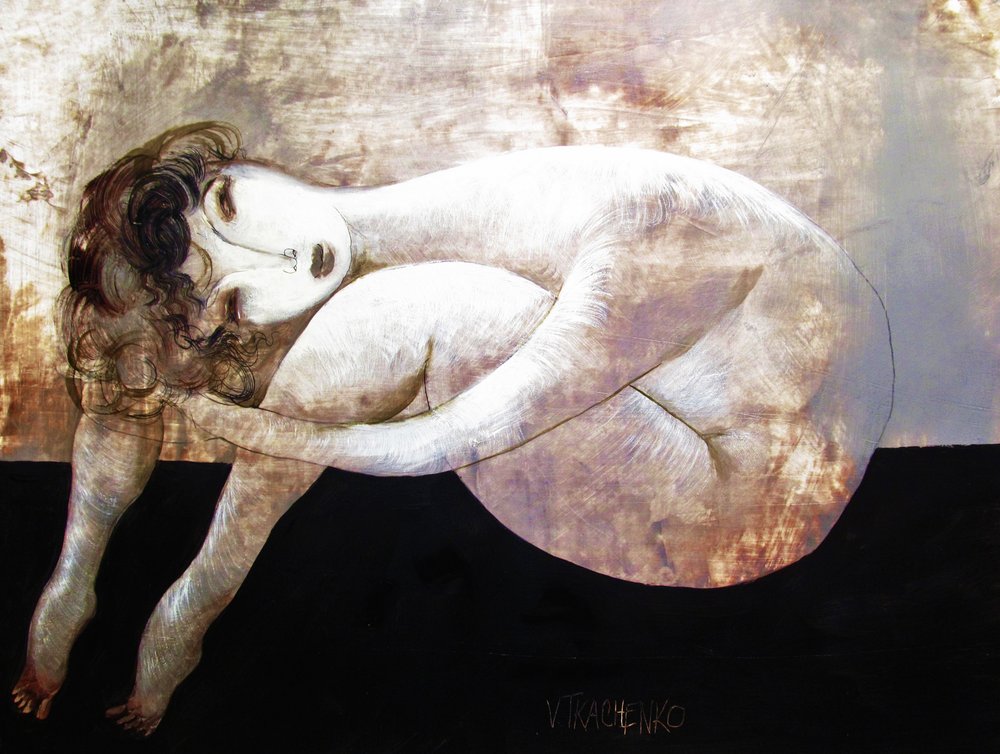 Curled Nude Figure by Victor Tkachenko