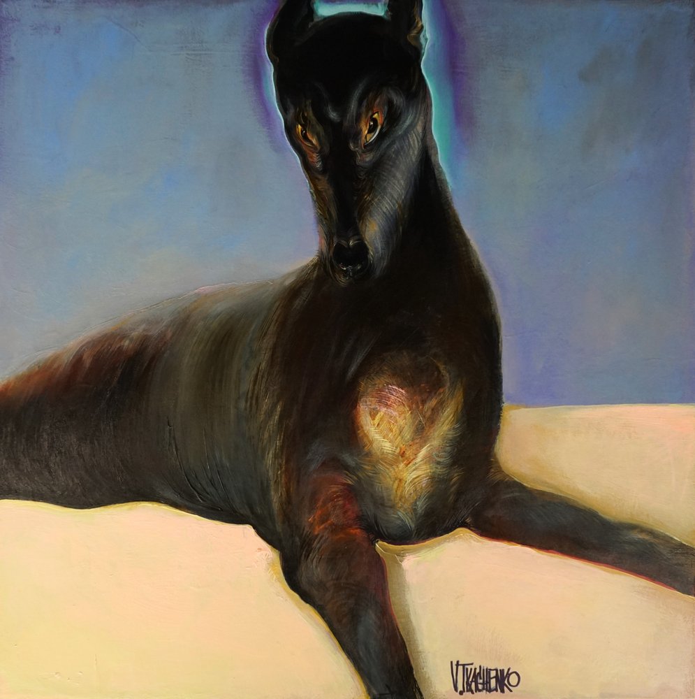 Golden Eyed Greyhound by Victor Tkachenko