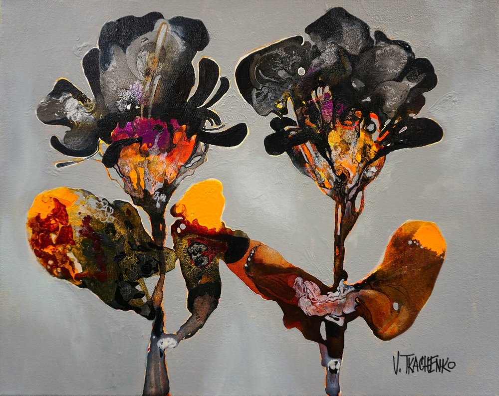 Vibrant Abstract Flowers by Victor Tkachenko