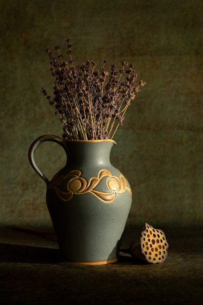 Tranquil Lavender Still Life by Wendy Xu