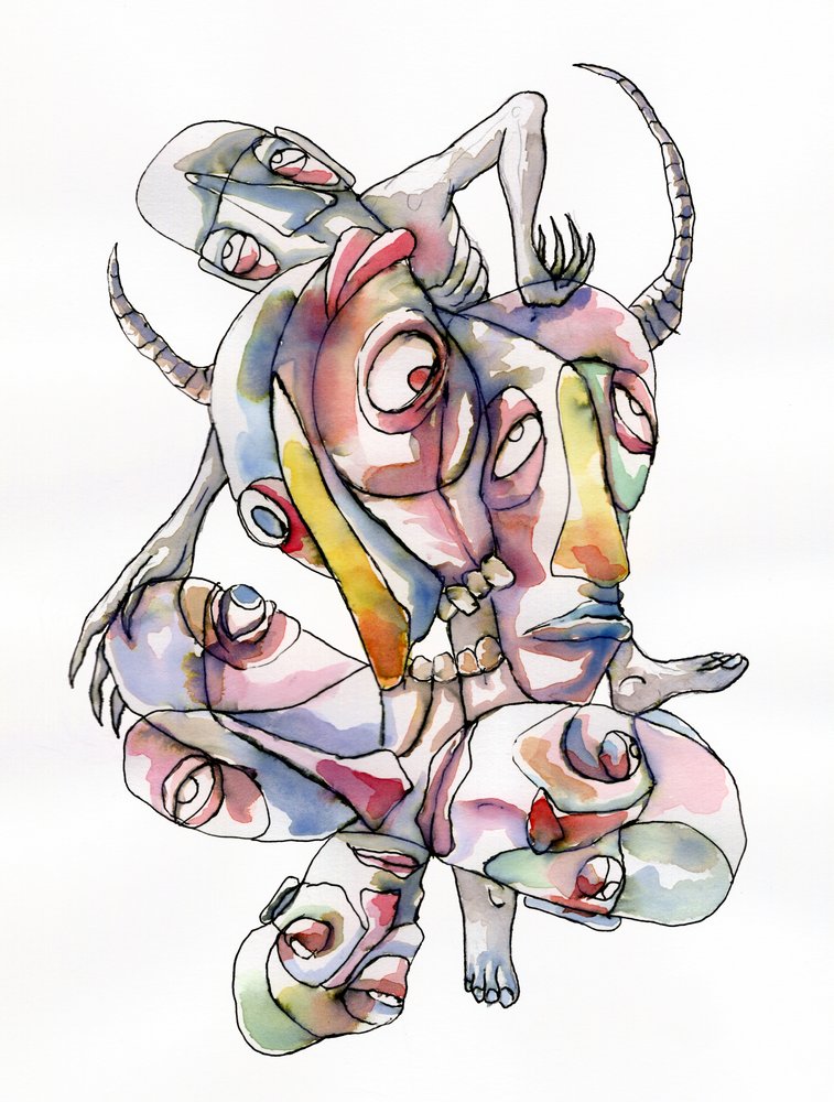 Surreal Intertwined Faces by Wildemar Doomgriever