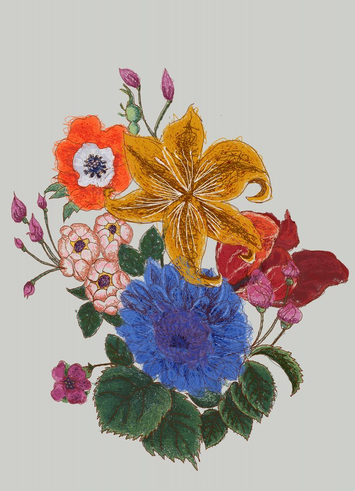 Vibrant Floral Bouquet by XHOZUCAN