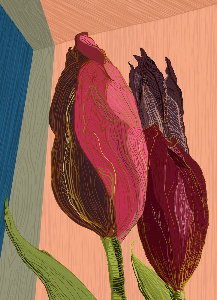 Vibrant Modern Tulips by XHOZUCAN