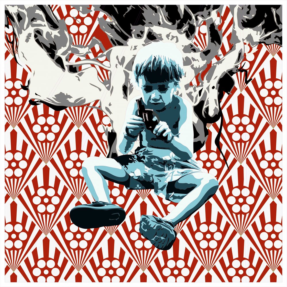 Digital Kid Red Pattern by andrea de ranieri