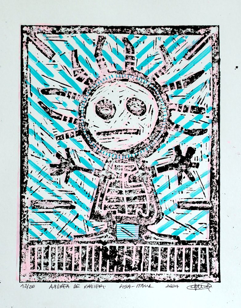 Urban Robot With Stripes by andrea de ranieri