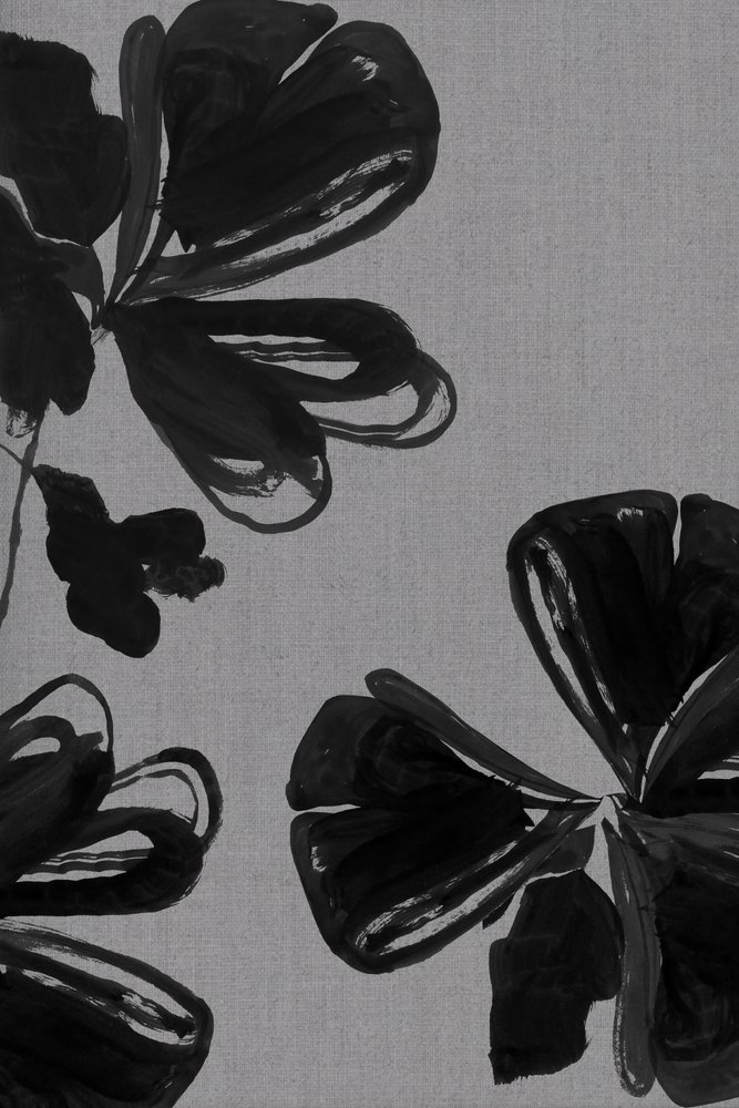 Abstract Black Flowers by cartissi