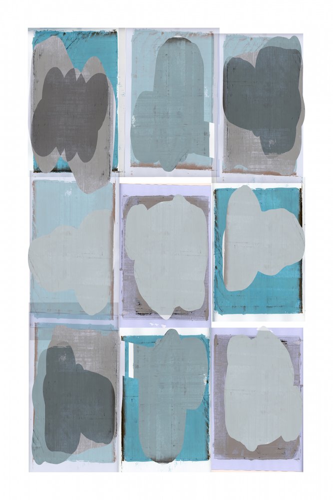 Abstract Gray Blue Forms by cartissi
