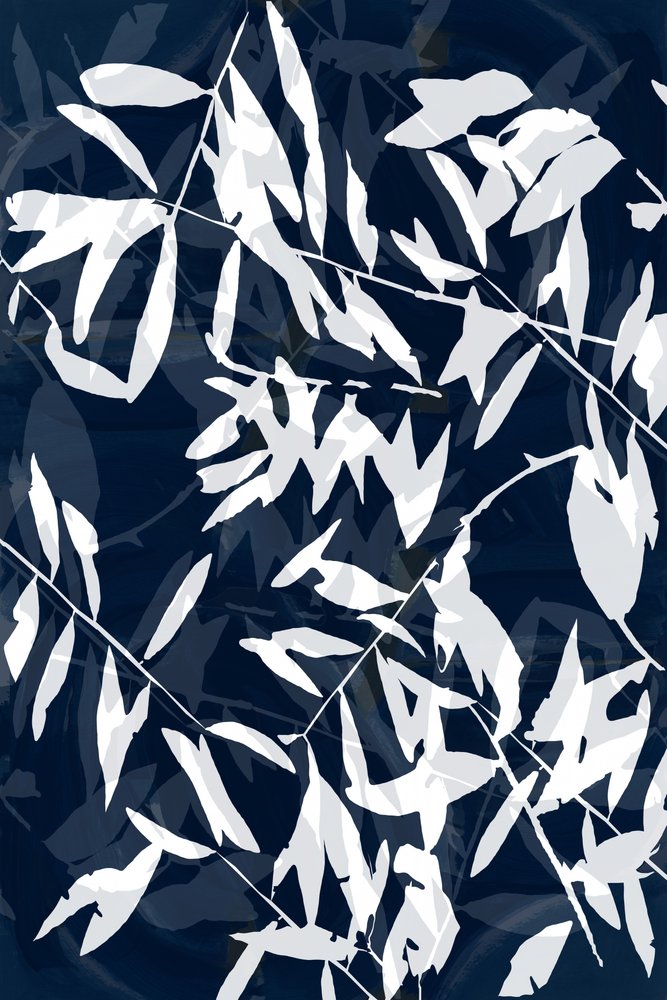 Abstract Navy Leaves by cartissi