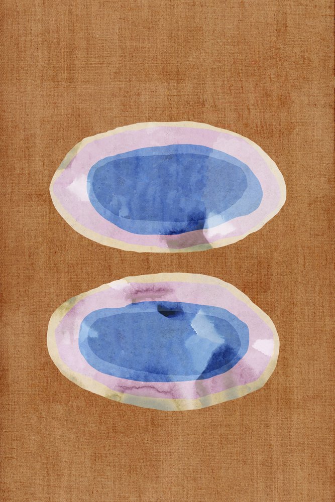 Blue Pink Abstract Shapes by cartissi