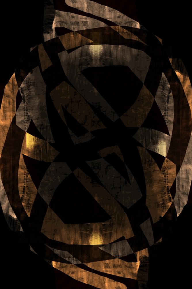 Dark Gold Abstract Shapes by cartissi