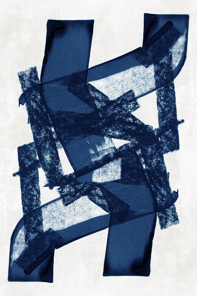 Deep Blue Abstract Shapes by cartissi