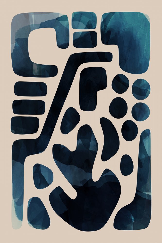 Deep Blue Fluid Shapes by cartissi