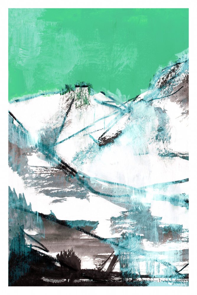 Emerald Mountain Abstract by cartissi