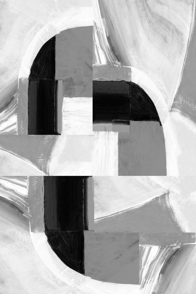 Geometric Grayscale Abstract by cartissi