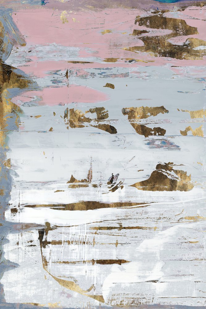 Golden Pink Abstract by cartissi