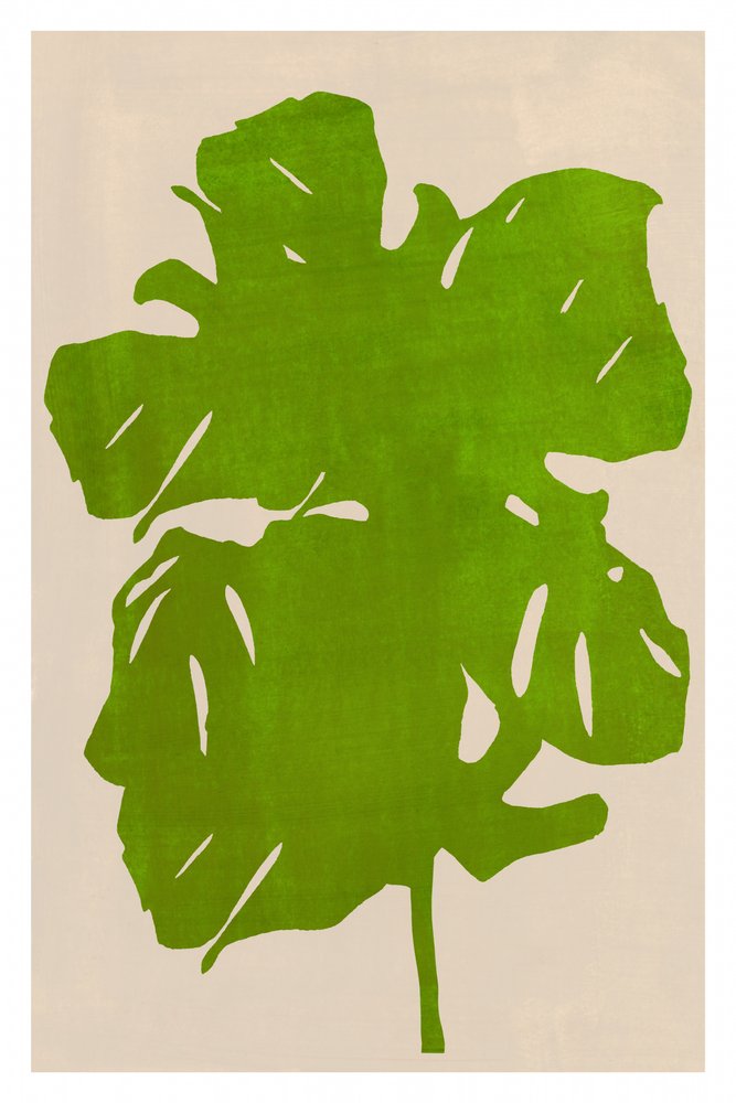 Green Monstera Silhouette by cartissi