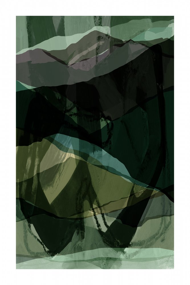 Layered Green Mountains by cartissi