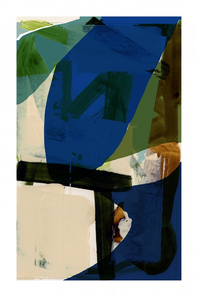 Modern Blue Green Shapes by cartissi