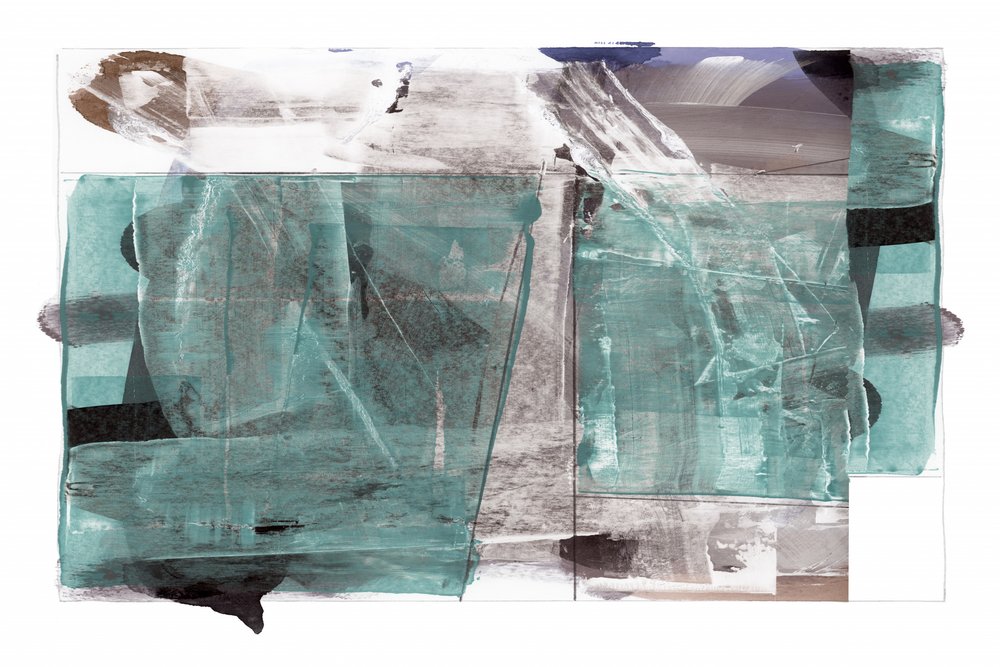 Modern Teal Abstract Shapes by cartissi