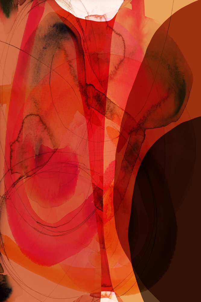 Orange Red Abstract Flow by cartissi