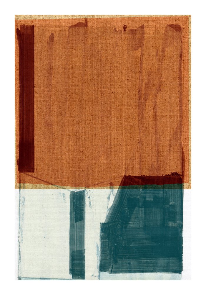 Rust Teal Abstract Blocks by cartissi