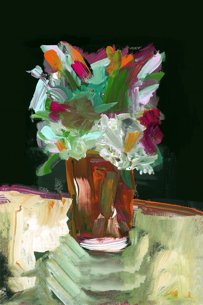 Vibrant Abstract Flowers by cartissi