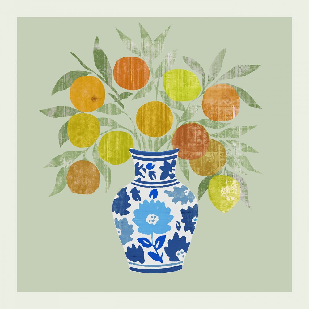 Vibrant Citrus Vase by cartissi