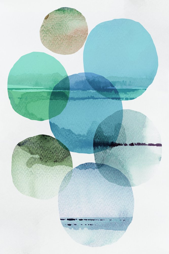 Watercolor Horizon Circles by cartissi